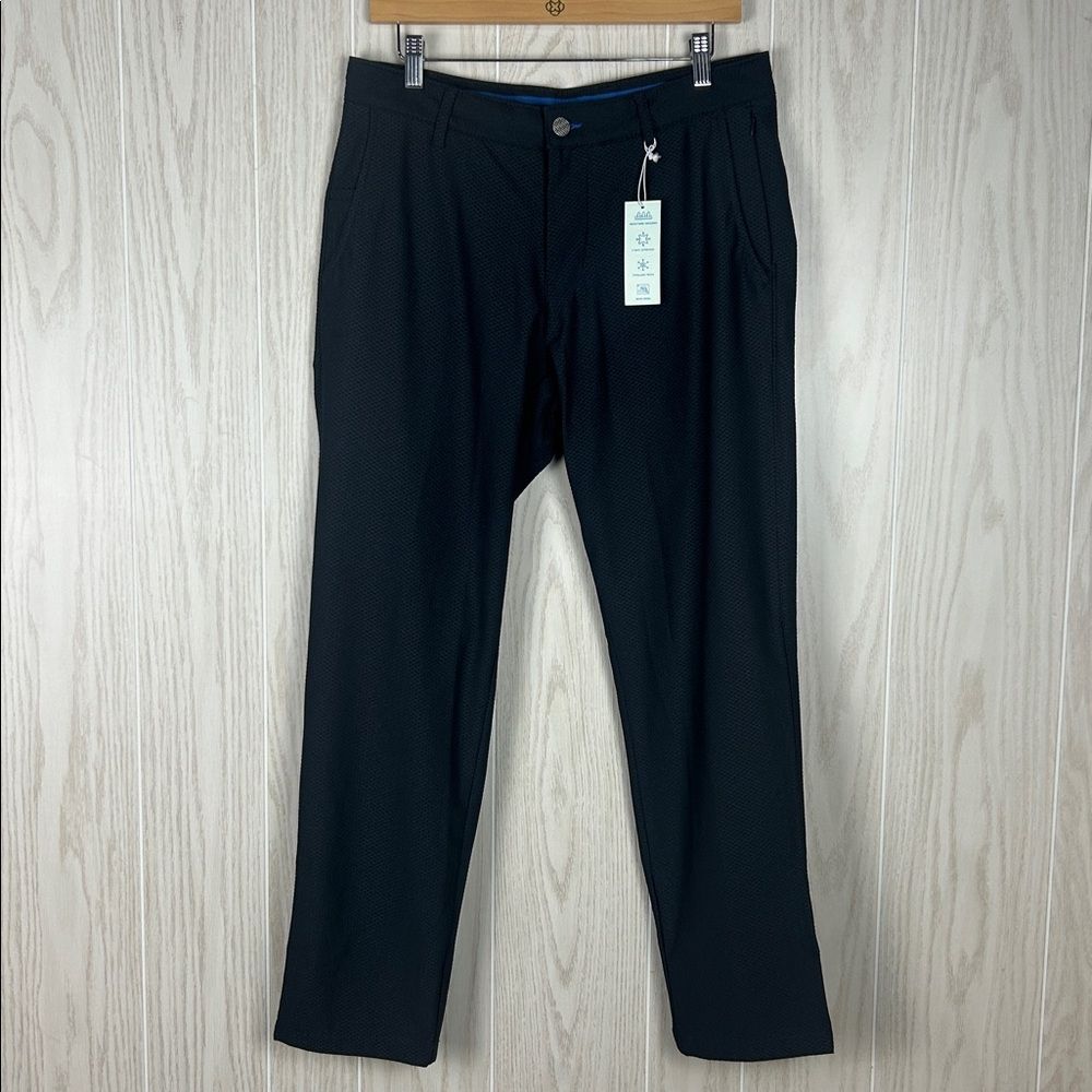 NWT Twillory Men's GRAY Houndstooth Textured Performance Tailored Pants, 32x30